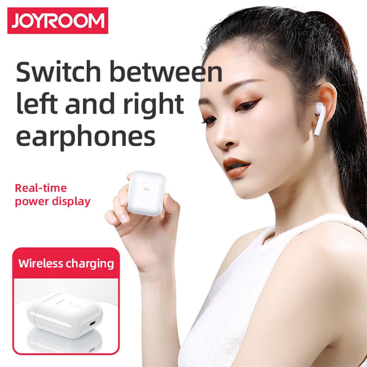 GloboStar® 87050 JOYROOM Originals JR-T03S TWS Earphones με Θήκη Φόρτισης True Wireless Bluetooth V5.0 Binaural Συμβατό με iOS & Android Λευκό - ledmania.gr