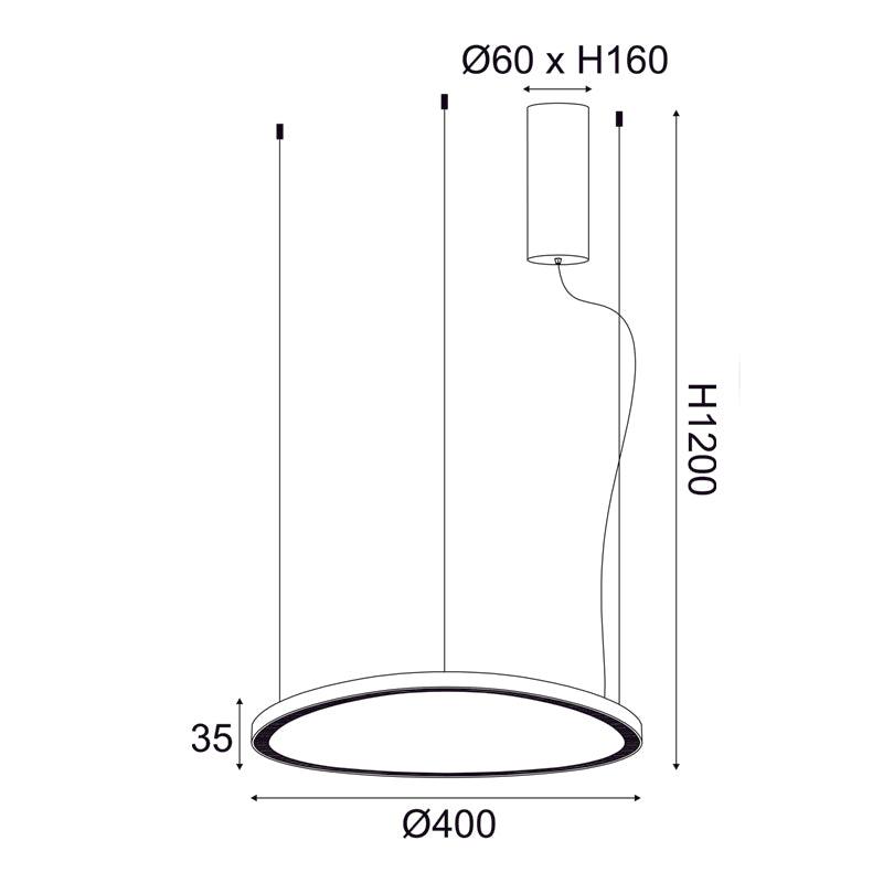 ΦΩΤΙΣΤΙΚΟ ΟΡΟΦΗΣ ΚΡΕΜΑΣΤΟ LED 36W 3000K 2700LM Φ40CM ΛΕΥΚΟ - ledmania.gr