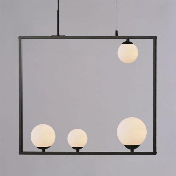 ^ΚΡΕΜΑΣΤΟ Φ/Σ 4xG9 QUADRO ΜΑΥΡΟ ΜΕΤ/ΚΟ +ΛΕΥΚΟ ΓΥΑΛΙ 64Χ12Χ120CM - ledmania.gr