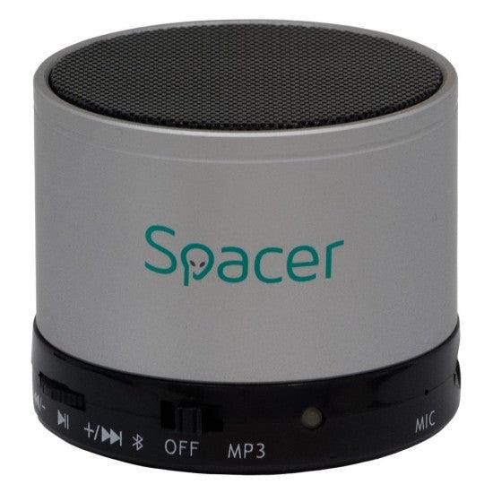 Spacer Speaker Topper Bluetooth Portable 3W, FM, Silver (SPB-TOPPER-SILV) - ledmania.gr