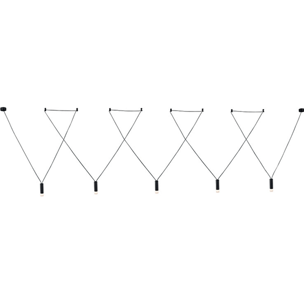 ^ΚΡΕΜΑΣΤΟ Φ/Σ 5ΧG9 ΜΑΥΡΟ ΑΛΟΥΜΙΝΙΟ 5x D3,6XH13CM ΚΑΛΩΔΙΟ 11,2M 8HOOKS TERES - ledmania.gr