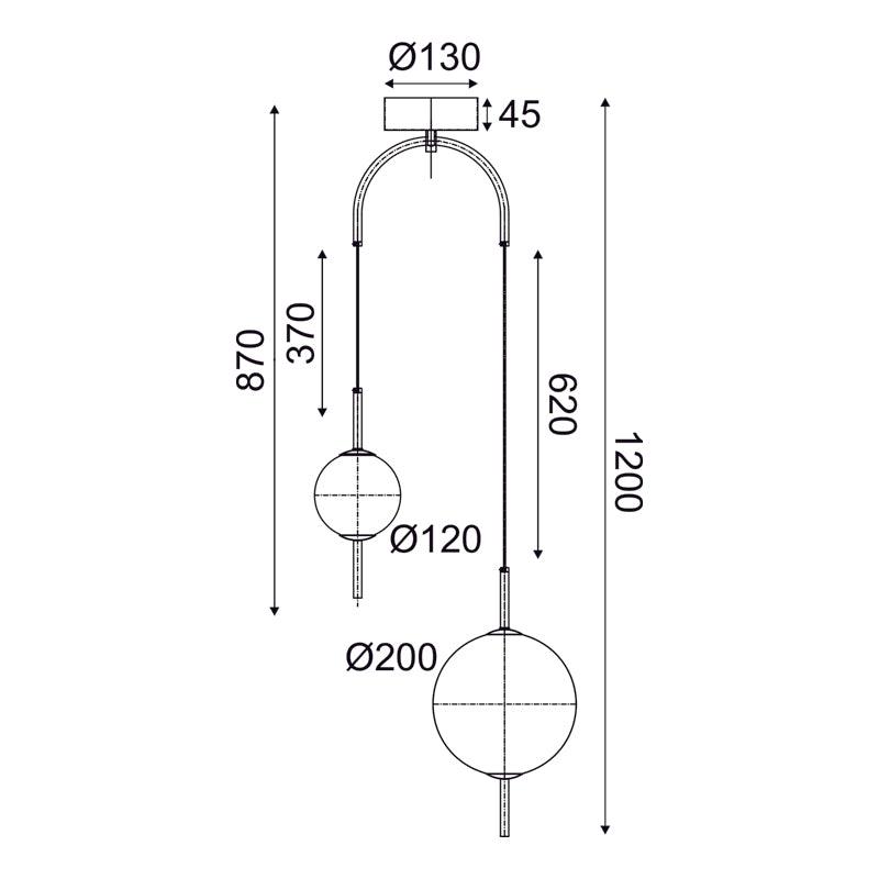 Κρεμαστό φωτιστικό LED AMELIA 11W θερμό φως 3000k 1150lm μαύρο μετταλικό & λευκό γυαλί D37xh120cm - ledmania.gr