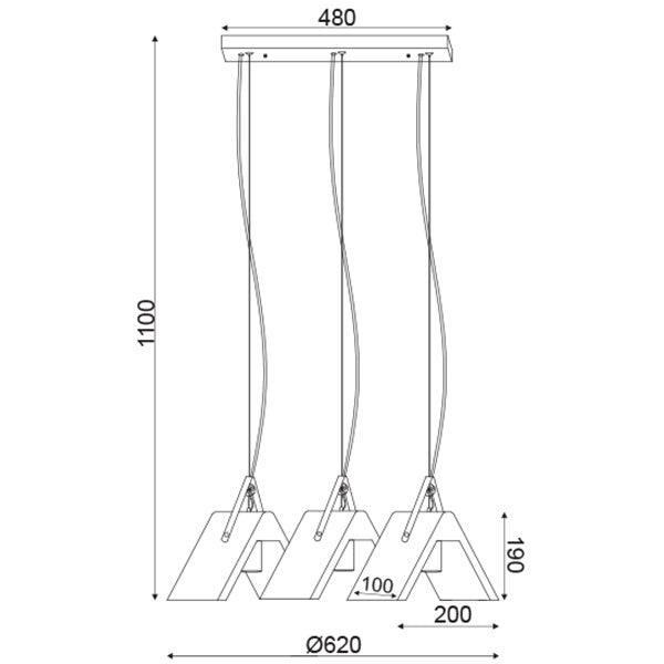 ΚΡΕΜΑΣΤΟ Φ/Σ 3ΧΕ27 ΤΣΙΜΕΝΤΟ+ΔΕΡΜΑ 62Χ20ΧΗ110CM ALFA - ledmania.gr