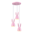 Φωτιστικό κρεμαστό BUNNY 3xΕ27 μεταλλικό ροζ D35xh100cm - ledmania.gr