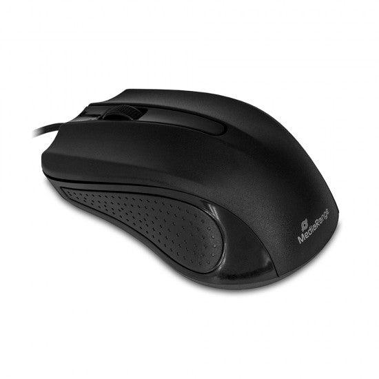 MediaRange Optical Mouse Corded 3-Button (Black, Wired) (MROS210) - ledmania.gr