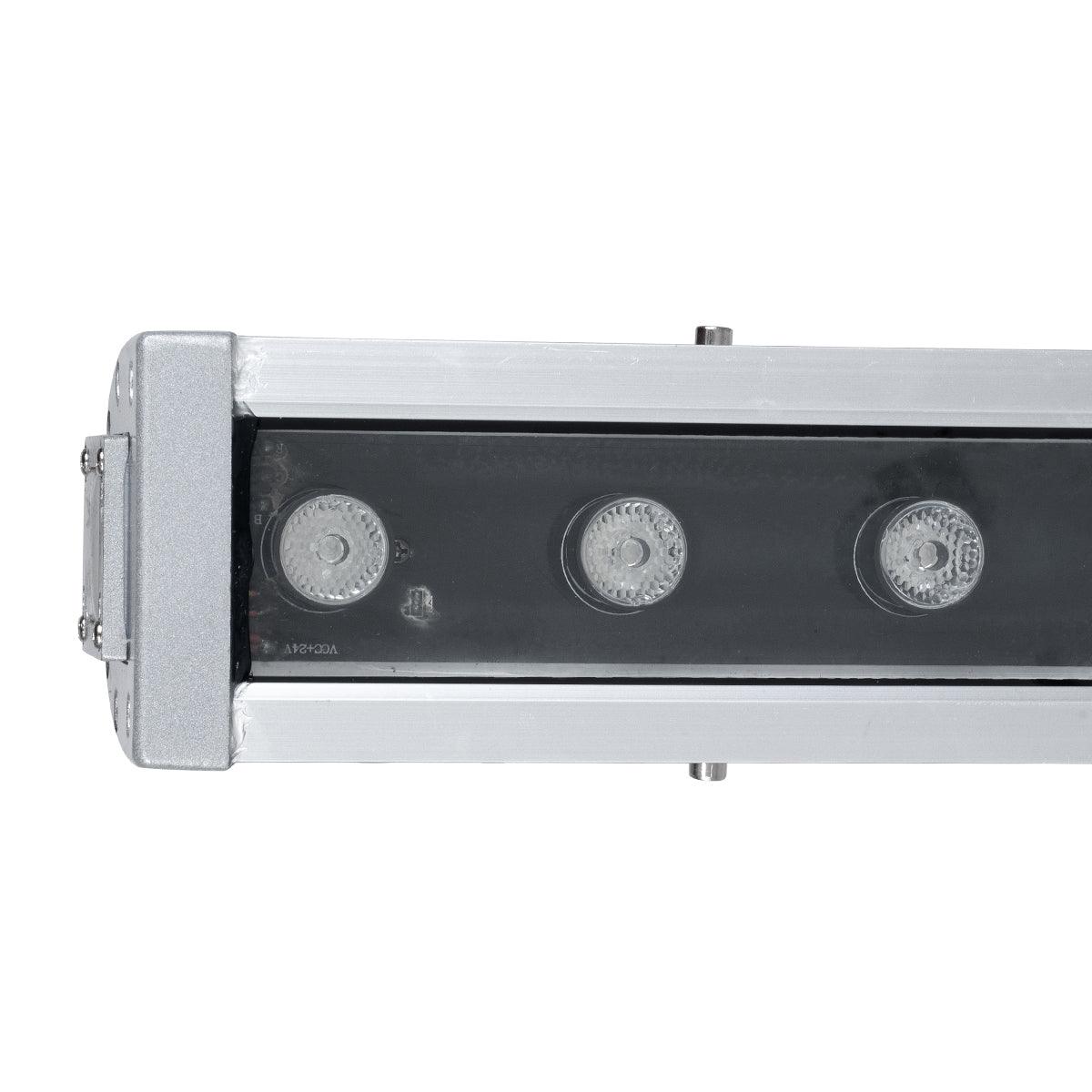 GloboStar® WASHER-DAIA S-90995 Μπάρα Φωτισμού Wall Washer LED 54W 5400lm 30° AC 230V Αδιάβροχο IP65 Μ100 x Π7.5 x Υ7cm Πολύχρωμο RGB DMX512 Display on Body - Ασημί - ledmania.gr