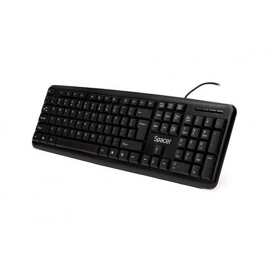 Spacer USB Keyboard, 104 Keys, Anti-Spill, Black, (SPKB-520) - ledmania.gr