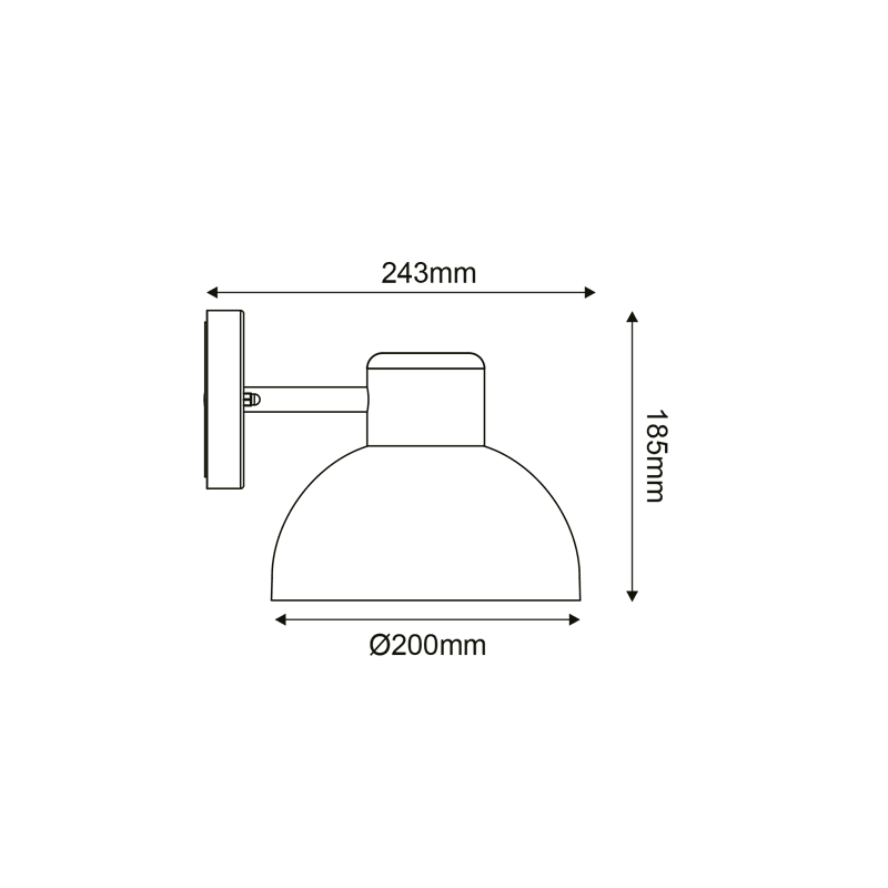 ΓΚΡΙ ΕΠΙΤΟΙΧΟ ΦΩΤΙΣΤΙΚΟ BERO 1XE27 MAX.10W LED IP44 ΜΕ ΟΠΑΛ PC ΚΑΛΥΜΜΑ - ledmania.gr