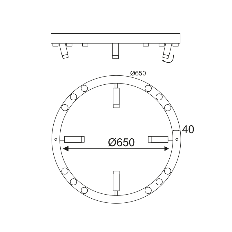 ^ΟΡΟΦΗΣ Φ/Σ LED 48W COB ΛΕΥΚΟ ΑΛΟΥΜΙΝΙΟ 3000K 4320LM D65ΧΗ6,5CM MAGNETO - ledmania.gr