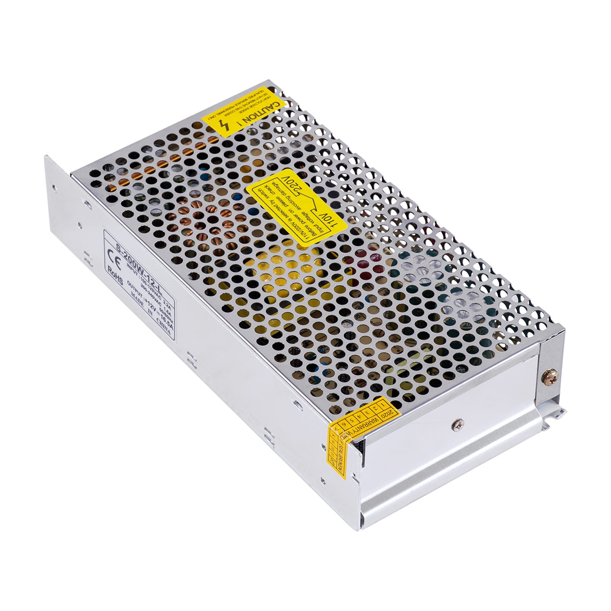 GloboStar® 73091 Μεταλλικό Τροφοδοτικό PELV TRIAC DIMMABLE για Προϊόντα LED 200W 16.66A - AC 220-240V σε DC από 0.5V (0%) σε 12V (100%) - IP20 L20 x W9 x H4.5cm